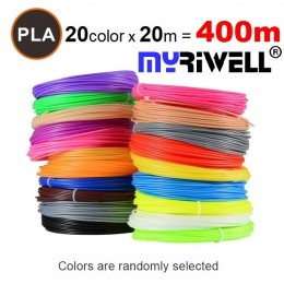 Набір пластика PLA для 3D ручок 400 метрів (20 кольорів по 20 метрів)