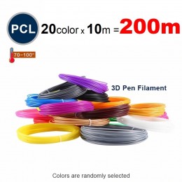 Набір пластика PCL для 3D ручок 200 метрів (20 кольорів по 10 метрів)